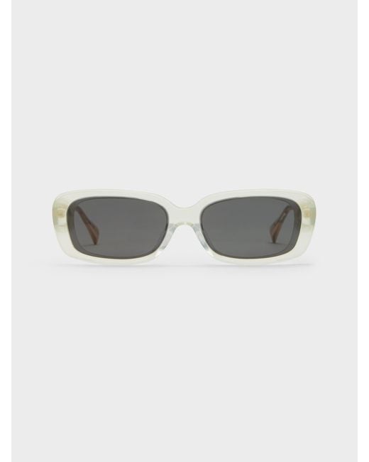 Charles & Keith Gray Aubrey Rectangular Sunglasses