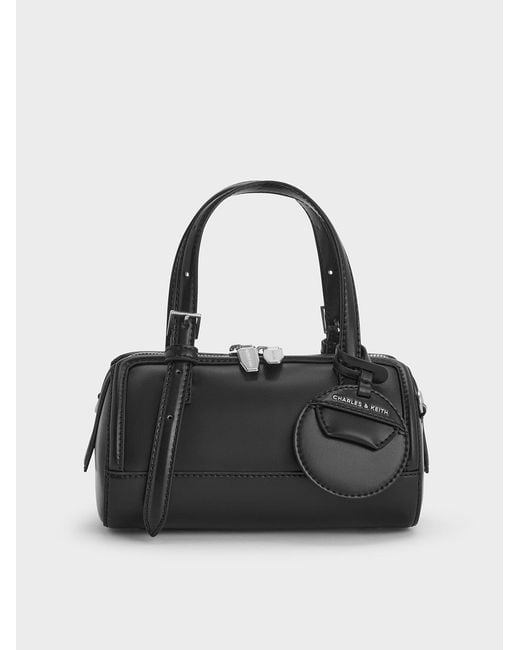 Charles & Keith Black Enola Bowling Bag