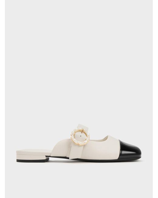 White mules with buckle sales