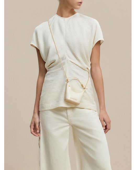 Charles & Keith White Micro Augustine Eel-Effect Chain-Handle Bag