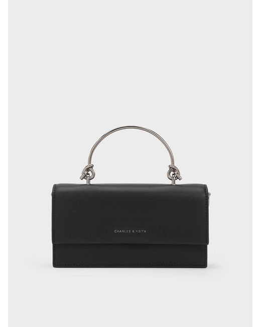 Charles & Keith Black Kristine Sculptural-handle Long Wallet