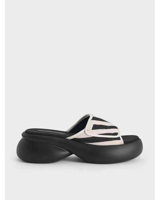Charles Keith Striped Platform Sporty Slide Sandals Lyst UK
