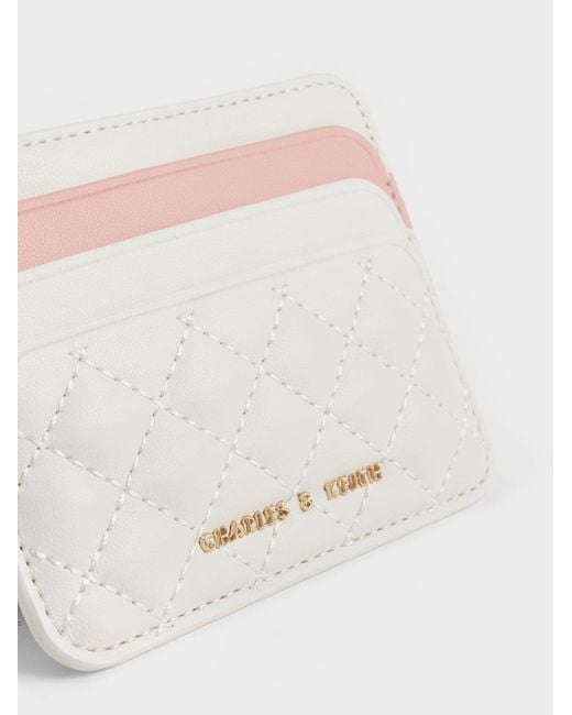 Charles & Keith Natural Quilted Multi-slot Card Holder