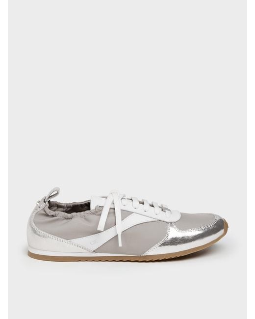 Charles & Keith White Jace Metallic Sneakers