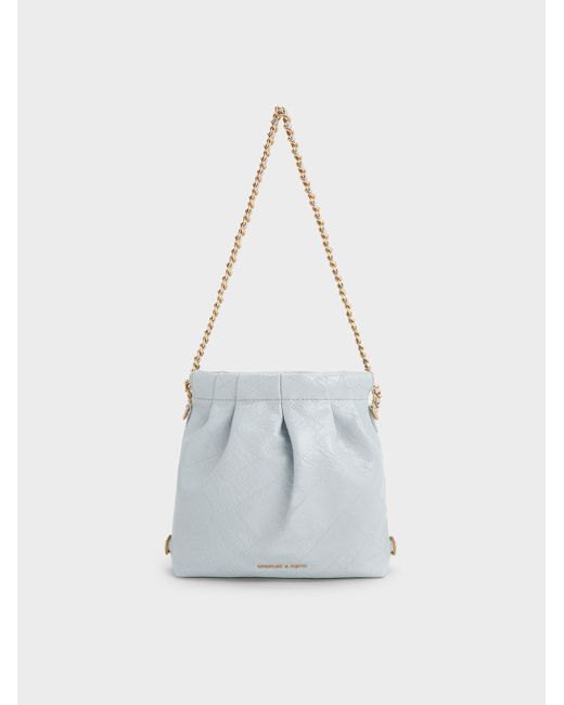Charles & Keith White Duo Chain-Handle Two-Way Backpack