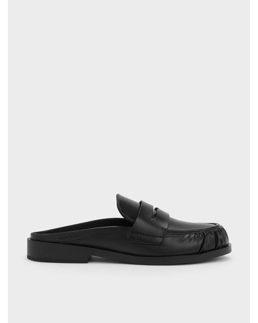 Charles & Keith White Dylan Penny Loafer Mules