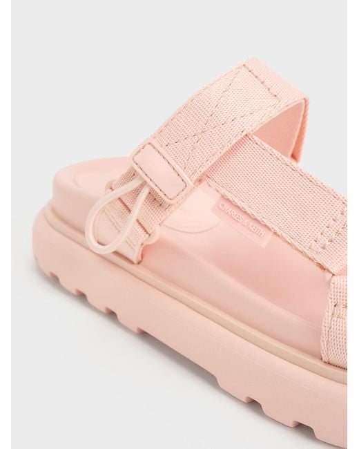 Charles & Keith Pink Maisie Sports Sandals