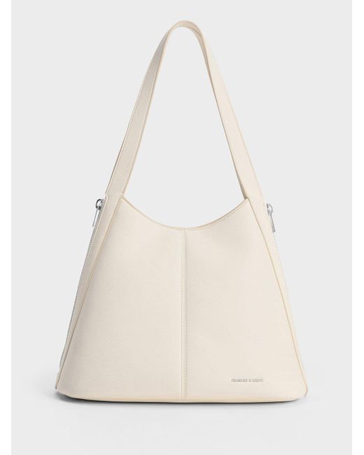 Charles & Keith Natural Saskia Slouchy Tote Bag