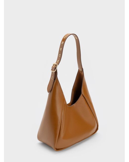 Charles & Keith Buzz Hobo Bag in Brown | Lyst