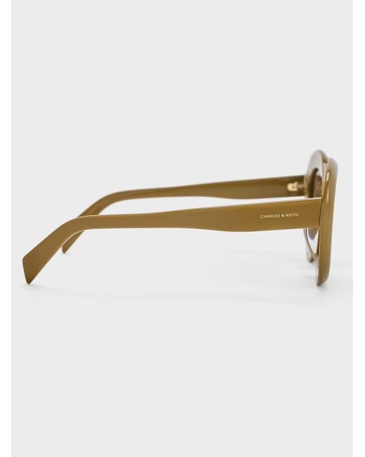 Charles & Keith Natural Recycled Acetate Cateye Sunglasses