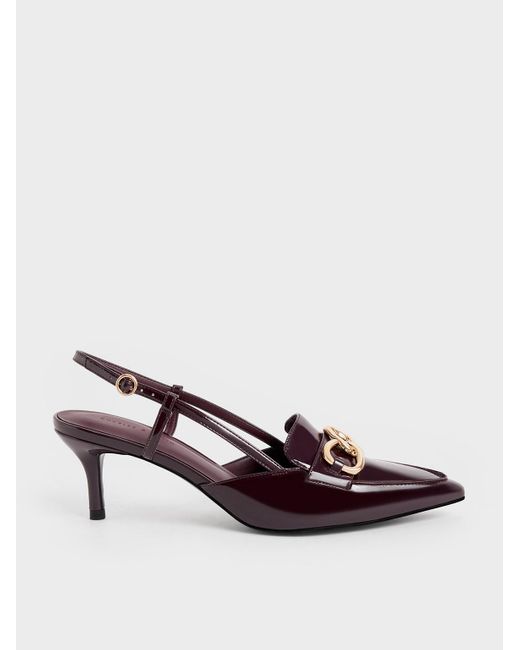Charles & Keith Chunky Chain-link Slingback Pumps | Lyst