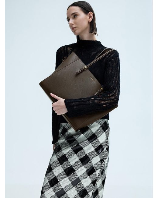Charles & Keith Brown Sansa Tote Bag