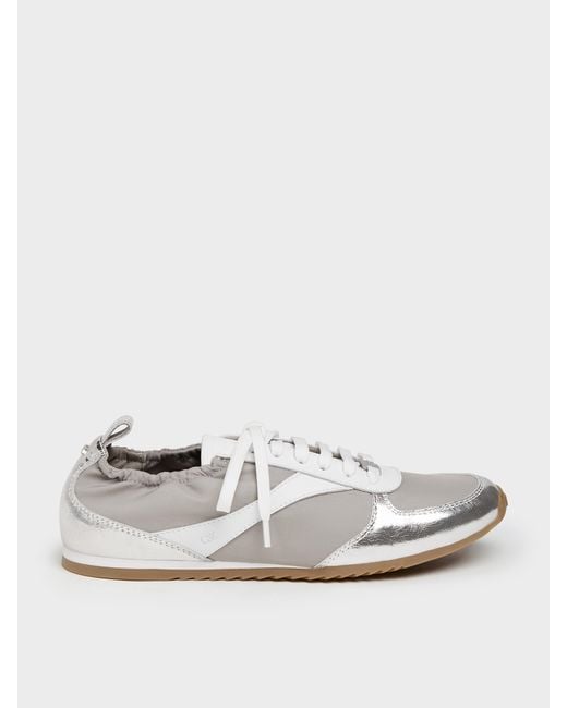 Charles & Keith White Jace Metallic Sneakers