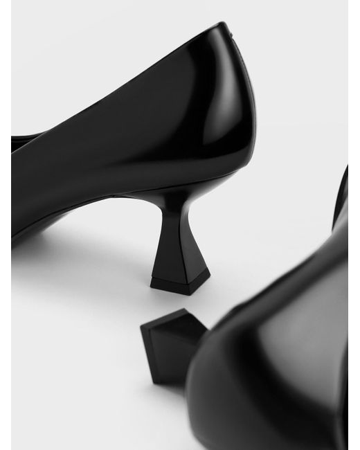 Charles & Keith Black Pointed-toe Flared Pumps