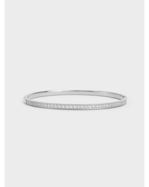 Charles & Keith White Hermione Crystal Bangle