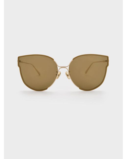 Charles & Keith Natural Thin-rim Butterfly Sunglasses
