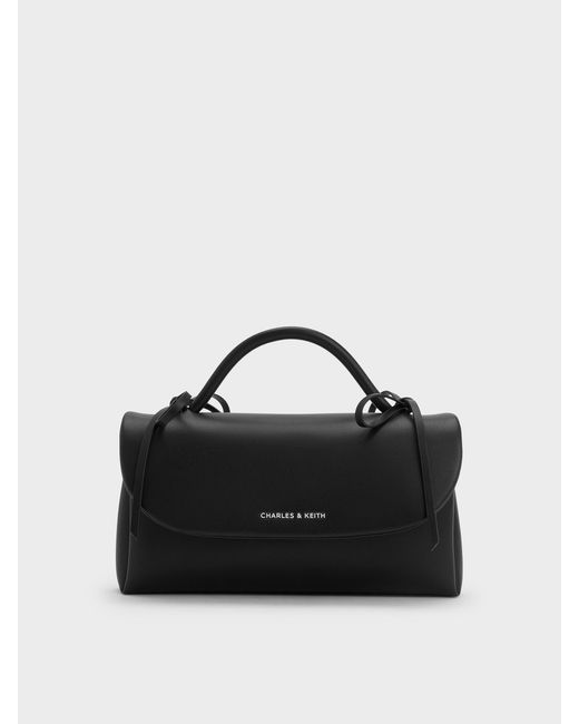 Charles & Keith Black Hazel Bow Wallet On Chain