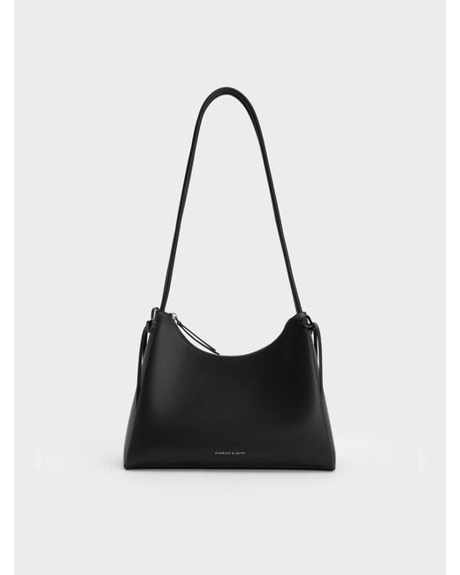 Charles & Keith Black Hazel Bow Hobo Bag