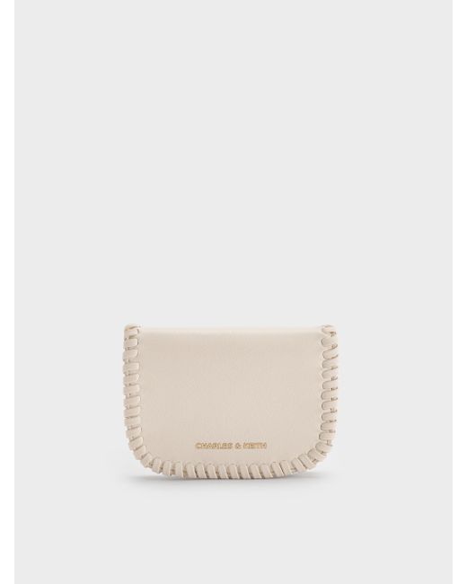 Charles & Keith Natural Blume Braided Chain-handle Wallet