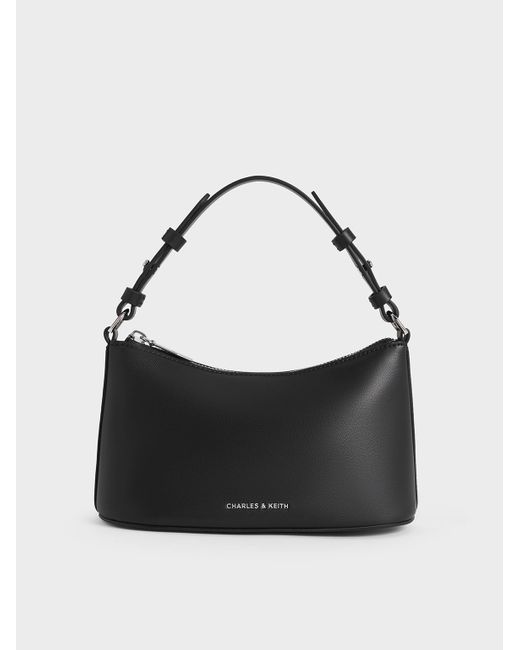 Charles & Keith Black Robyn Elongated Chain-Handle Bag