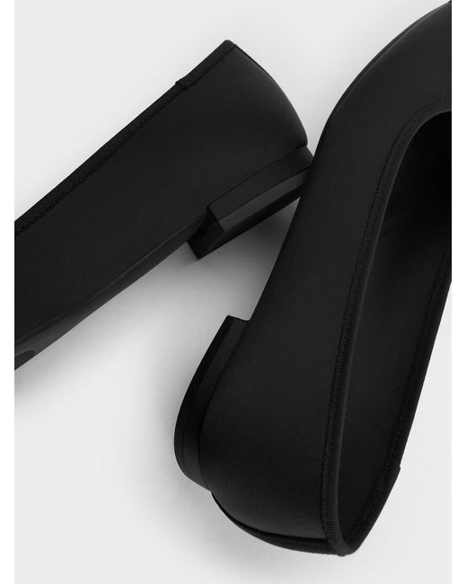 Charles & Keith Black Recycled Polyester Bow Ballet Flats