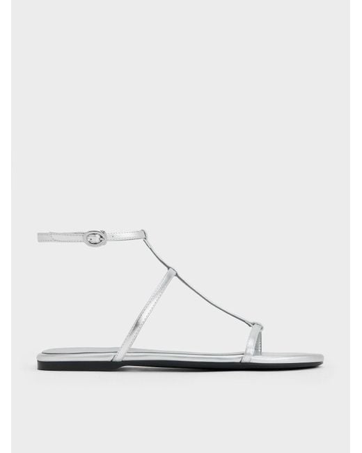 Charles & Keith White Recycled Polyester Gladiator Sandals