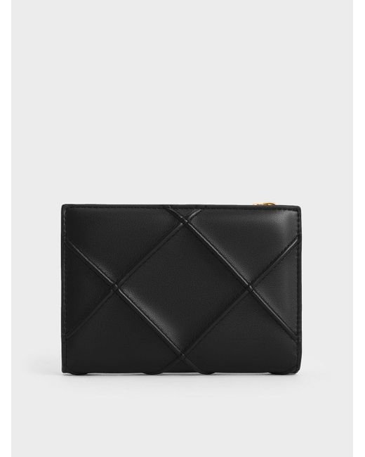 Charles & Keith Black Eleni Quilted Wallet