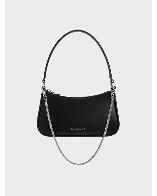 Charles & Keith Black Elspeth Chain Shoulder Bag