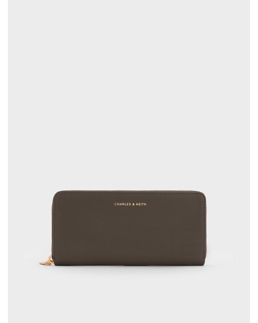 Charles & Keith Gray Dulcie Zip-Around Long Wallet