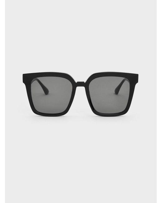 Charles & Keith Gray Recycled Acetate Classic Square Sunglasses