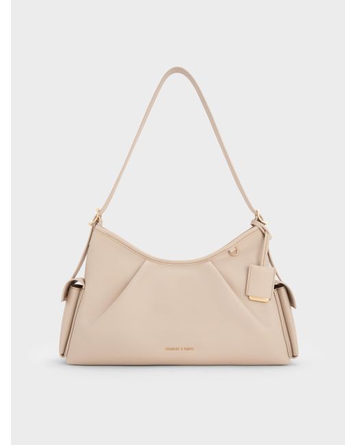 Charles & Keith Natural Khai Side-pocket Shoulder Bag