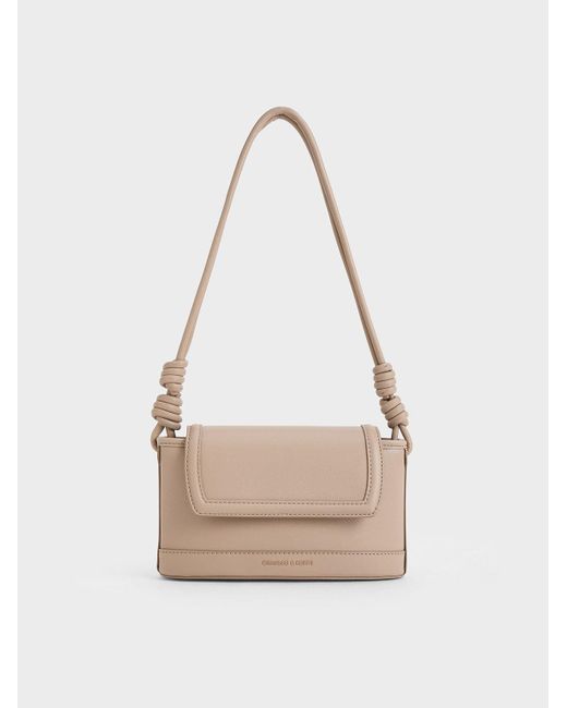 Charles & Keith White Sabine Knotted-strap Bag