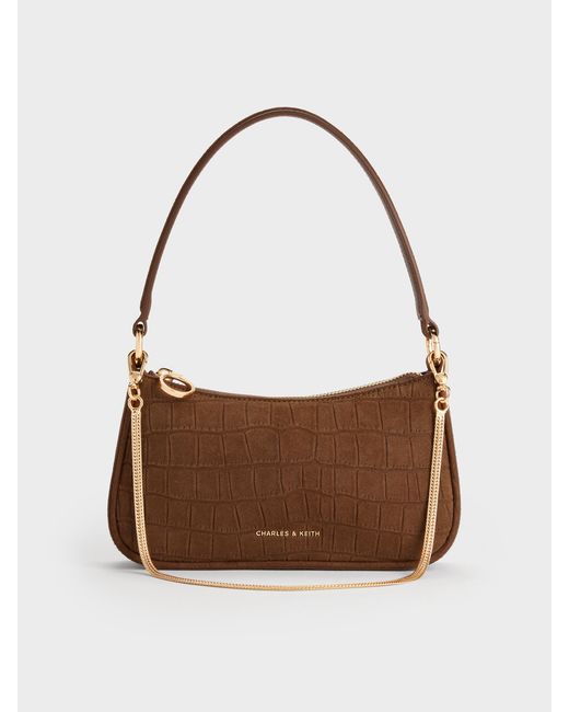 Charles & Keith Brown Elspeth Chain Shoulder Bag