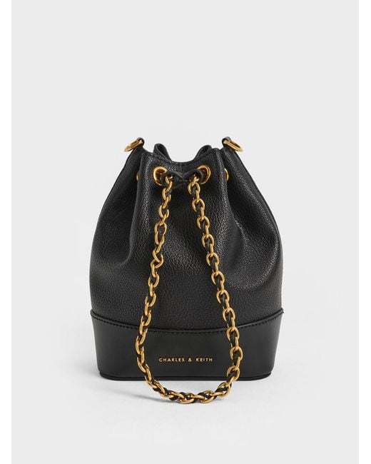Charles & Keith Dancer Drawstring Bucket Bag in Black Lyst