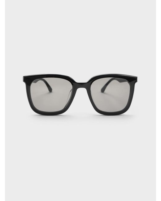 Charles & Keith Gray Maude Recycled Acetate Square Sunglasses