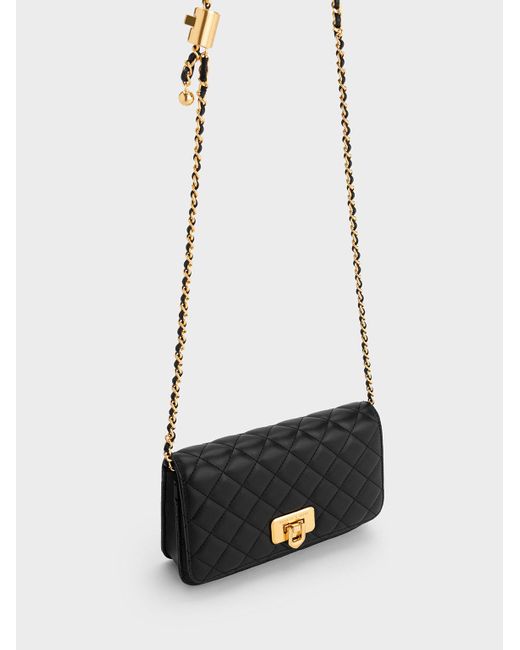 Cressida Quilted Chain Strap Bag - Beige