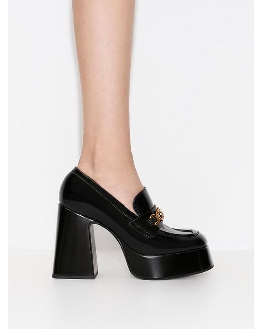 Charles & Keith Black Metallic Accent Platform Loafers