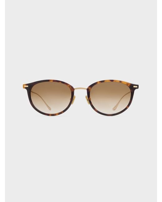 Charles & Keith Natural Minnow Metal-Rim Round Sunglasses