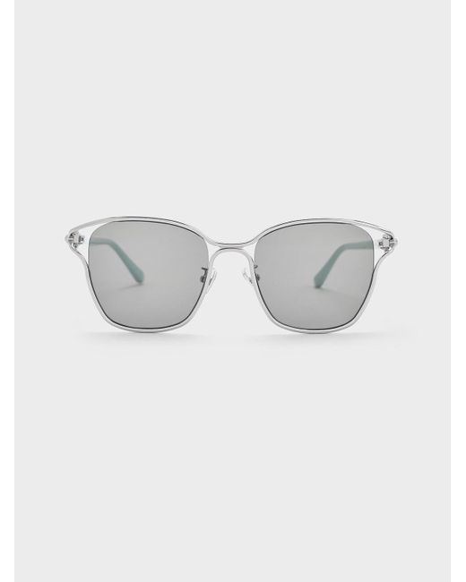 Charles & Keith Gray Recycled Acetate Sculptural-knot Butterfly Sunglasses