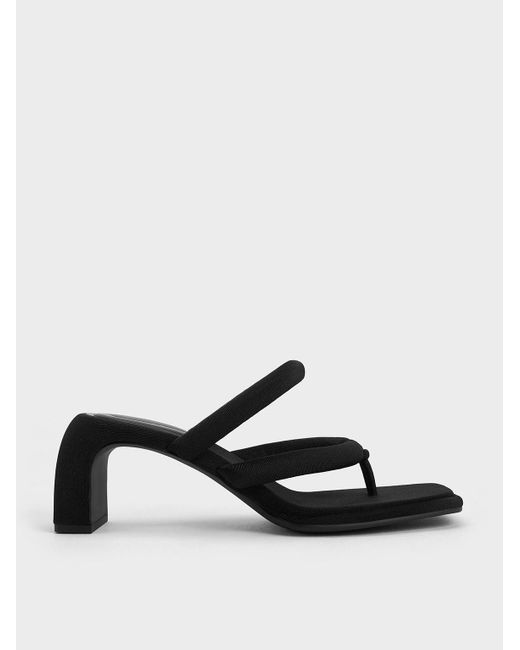 Charles & Keith White Toni Puffy-strap Thong Sandals