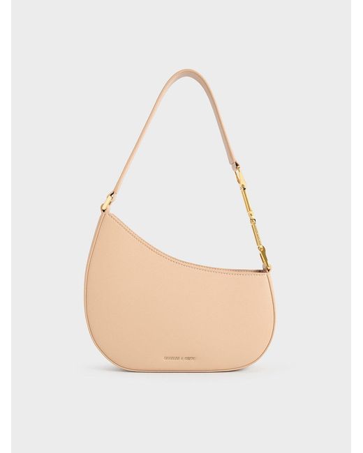 Charles & Keith White Agatha Chain-strap Shoulder Bag