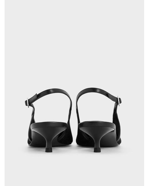 Charles & Keith Multicolor Mesh Cap-Toe Kitten-Heel Pumps
