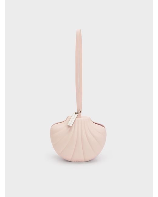Charles & Keith Pink Seashell Swirl-print Tote Charm