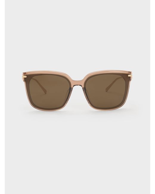 Charles & Keith Natural Kris Chain-Detail Sunglasses