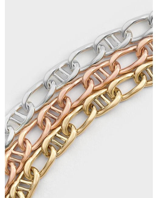 Charles & Keith Metallic Nyra Mixed-link Chain Bracelet