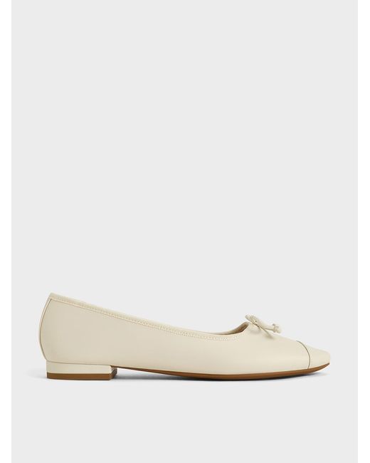 Charles & Keith Natural Glennis Bow Ballet Flats
