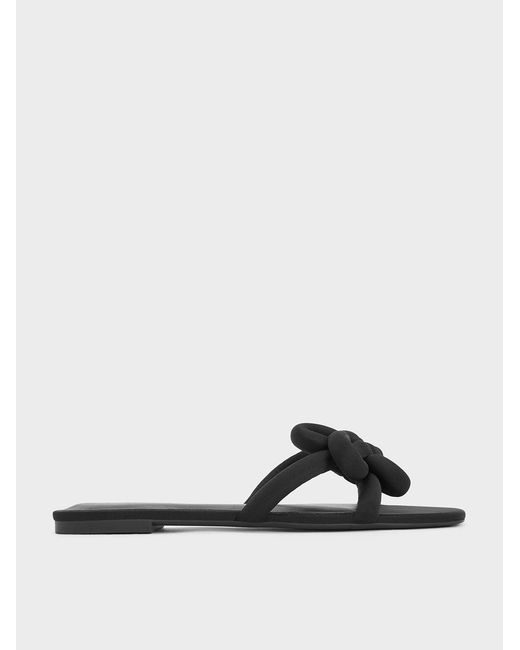 Charles & Keith White Clover-Knot Slide Sandals