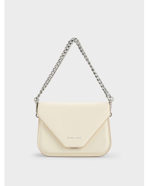 Charles & Keith Kay Front Flap Crossbody Bag in Natural Lyst