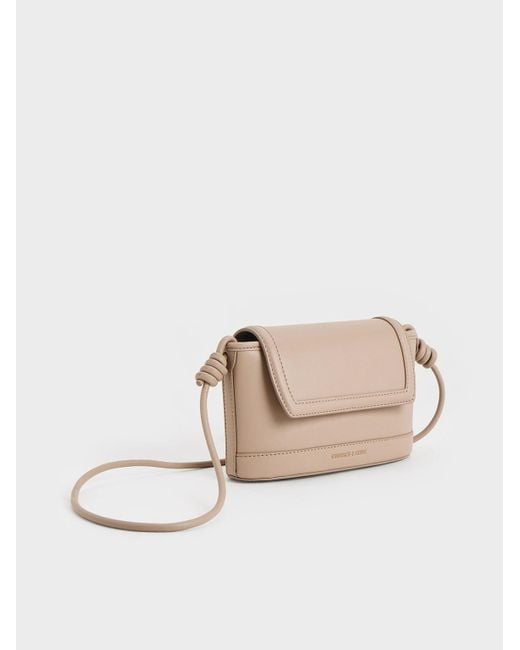 Charles & Keith White Sabine Knotted-strap Bag