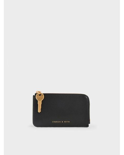 Charles & Keith White Lane Key Zip-Around Wallet